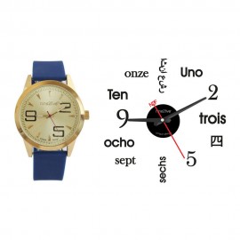 Set de Reloj de Pulso Envy y Reloj de Pared N2F Negro - Envío Gratuito