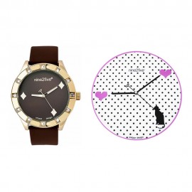 Set de Reloj de Pulso Diamonds y Reloj de Pared N2F Negro - Envío Gratuito