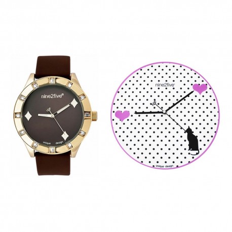 Set de Reloj de Pulso Diamonds y Reloj de Pared N2F Negro - Envío Gratuito