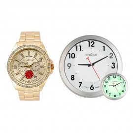 Set de Reloj de Pulso y Reloj de Pared N2F Beige - Envío Gratuito