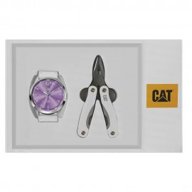 Set de Reloj y Pinzas Multiherramientas Caterpillar Morado - Envío Gratuito