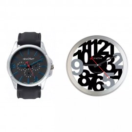 Set de Reloj de Pulso Fearless y Reloj de Pared N2F Negro - Envío Gratuito