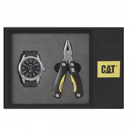 Set de Reloj y Pinzas Multiherramientas Caterpillar Negro - Envío Gratuito