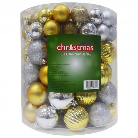 Paquete de 100 esferas navideñas - Envío Gratuito