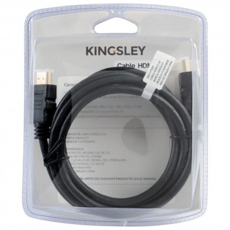 Cable HDMI Kingsley 2 m Negro - Envío Gratuito