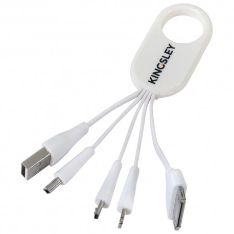 Cable USB 4 en 1 Kingsley Blanco - Envío Gratuito