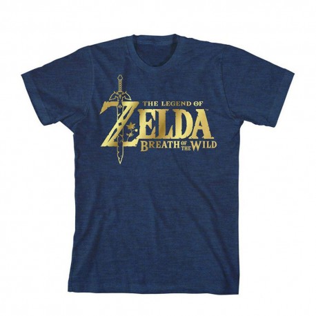 Playera Azul The Legend of Zelda Breath of the Wild con Logo Grande para Mujer - Envío Gratuito
