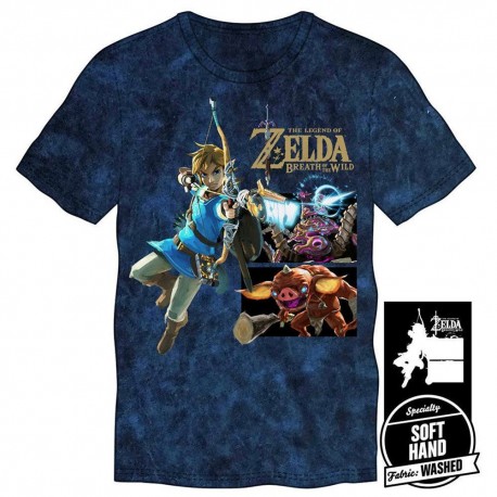 Playera Azul The Legend of Zelda Breath of the Wild Link Bokoblin Guardian Grande - Envío Gratuito