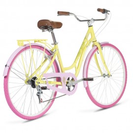 Bicicleta Mercurio Victoria 700C Amarillo con Rosa Mujer - Envío Gratuito